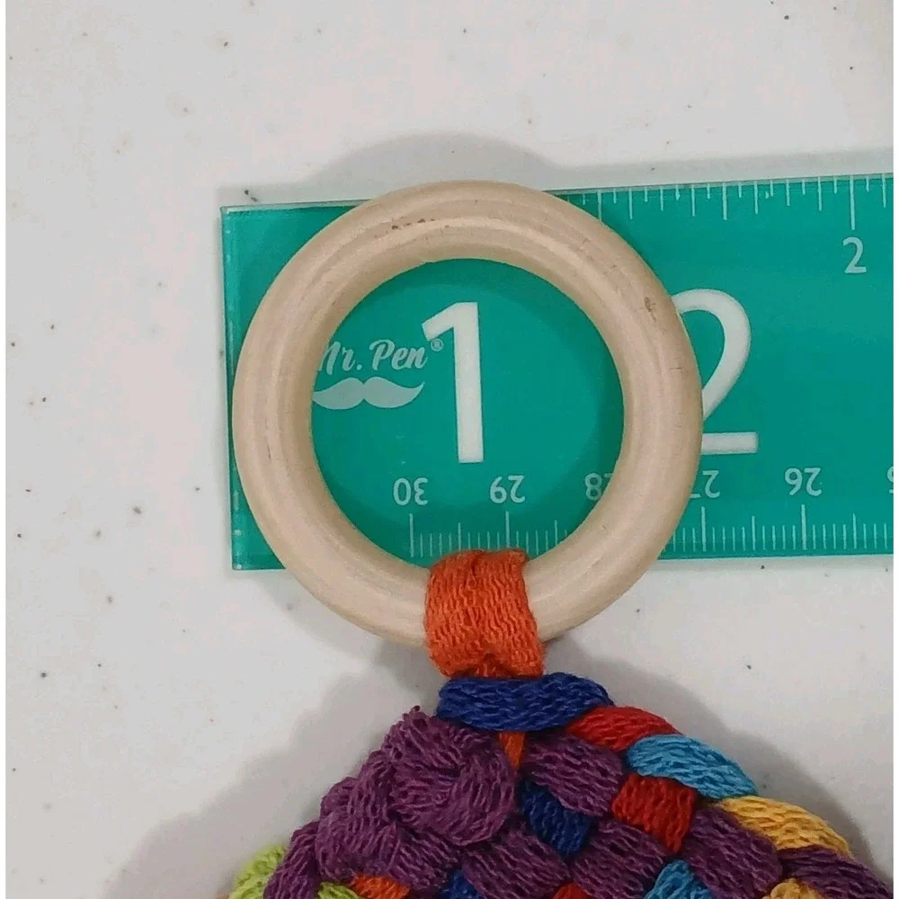 Handmade  Loop Loom Woven Pot‎ Holder Trivet Bright Multicolored Set Cottagecore